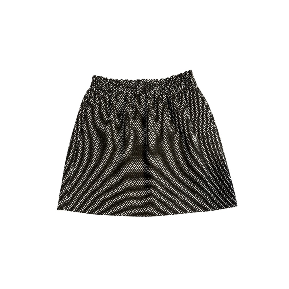 J.Crew Womens Black White Micro Dot Smocked Waist A-Line Mini Skirt G1799 Size 6